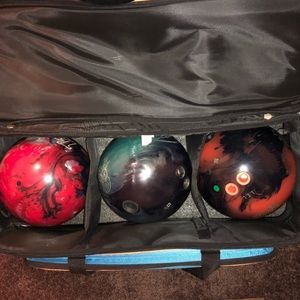 Bowling bag and balls for $100